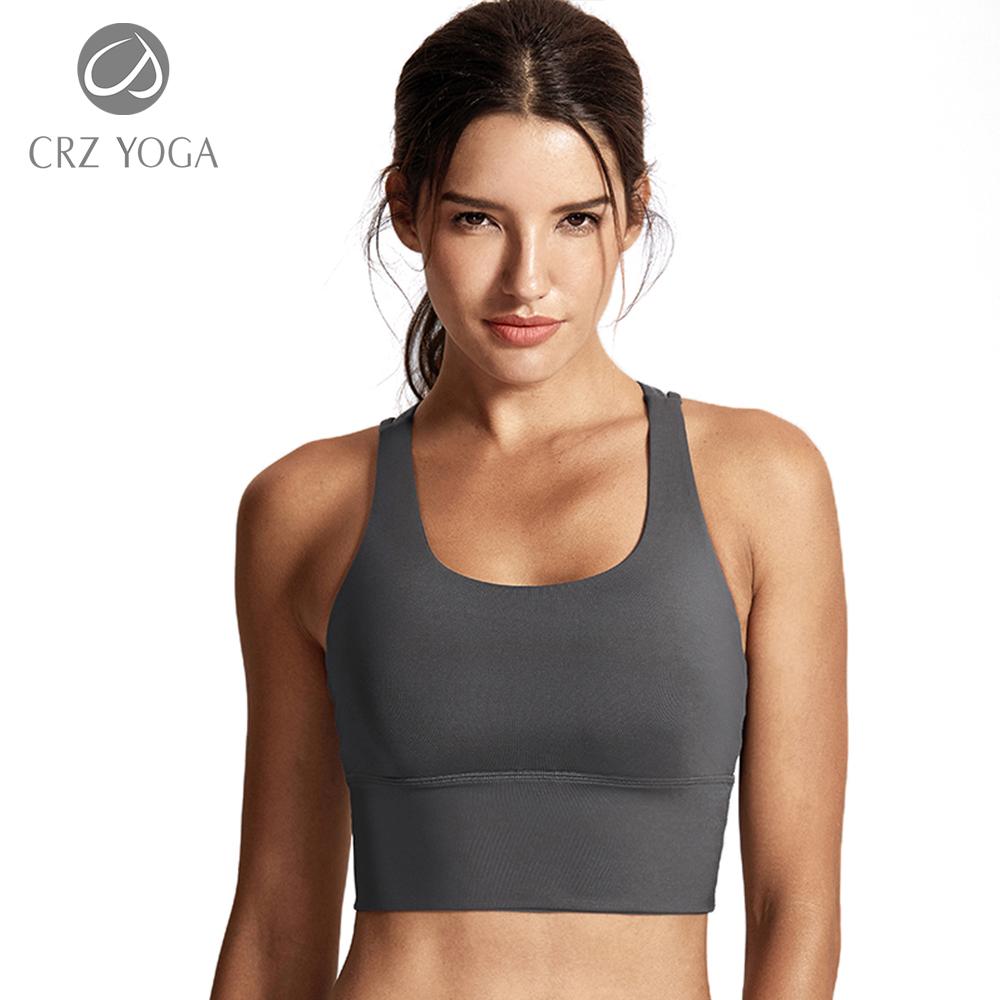 CRZ Tập YOGA Thiết Kế Quai Áo Bra Yoga Hàng Đầu Cho Nữ Len Dài Wirefree Đệm Vừa Hỗ Trợ Áo Ngực Thể Thao