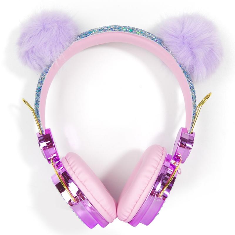 Hoạt Hình Mèo Có Dây Tai Nghe Bé Gái Con Gái Nhạc Stereo Tai Nghe Máy Tính Điện Thoại Tai Nghe Trẻ Em Tặng Kèm Mic