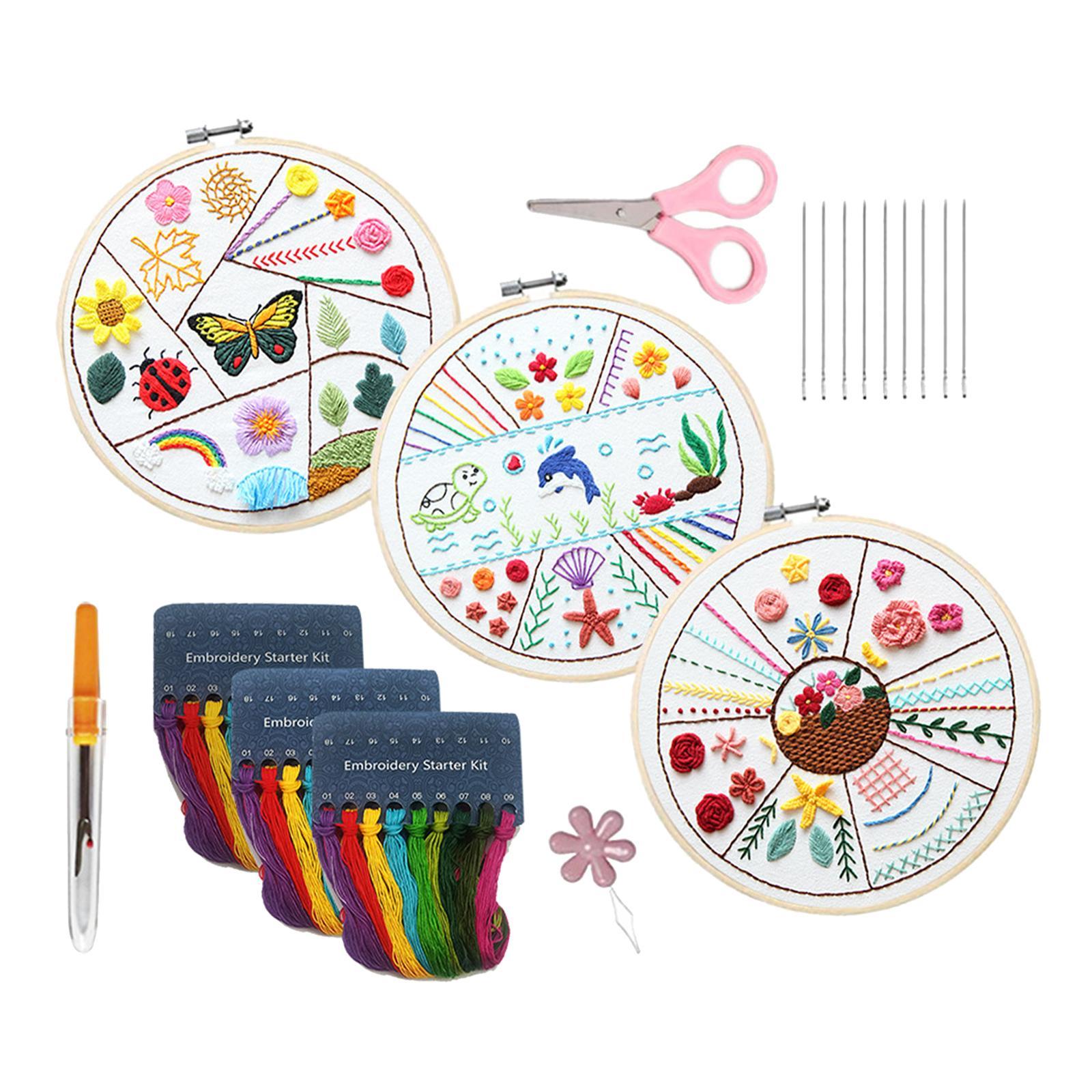 Embroidery Stitch Practice Kit with Pattern Cross Stitch Crafts for Practice