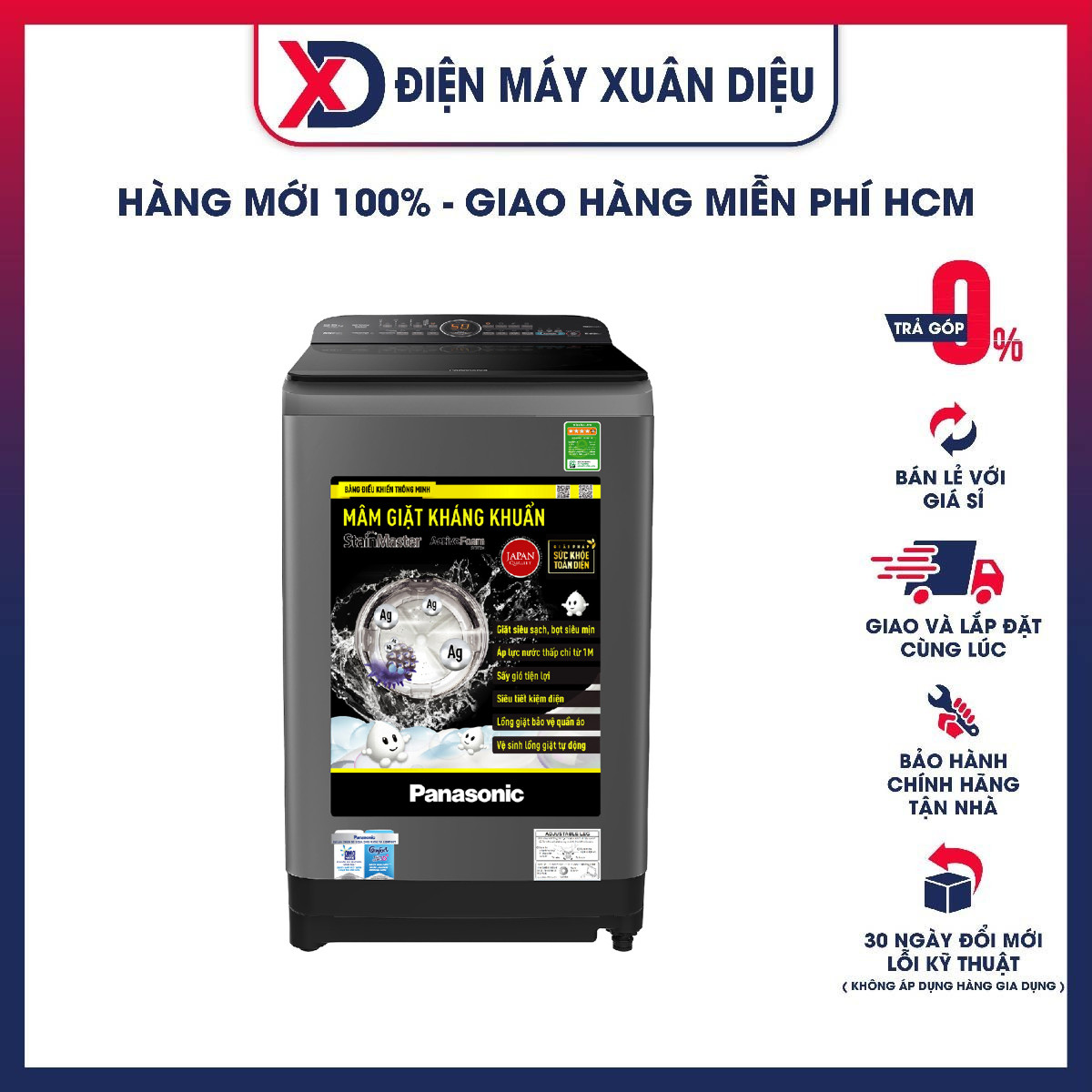 Máy giặt Panasonic lồng đứng 8.5 Kg NA-F85A9DRV - Hàng chính hãng