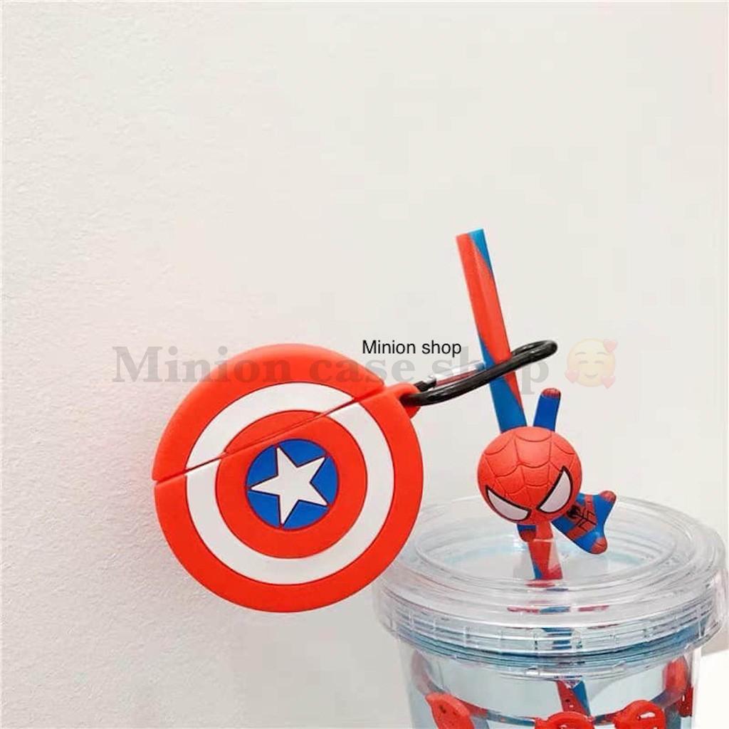 Hình ảnh Bao Case Ốp dành cho airpod 1 và 2,airpod pro, tai nghe bluetooth i11,i12, i100, i9s... silicon 3D captain american