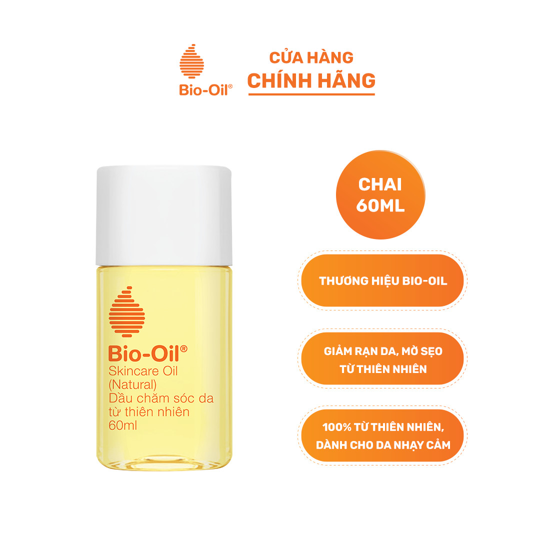 [HSD 12/2024] Dầu chăm sóc da từ Thiên Nhiên giúp giảm rạn dạ, mờ sẹo cho da nhạy cảm - BIO-OIL SKINCARE OIL (NATURAL) (chai 60ml)
