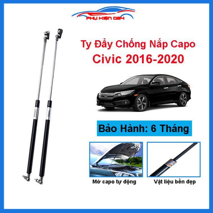 Ty thủy lực chống nắp capo cho xe Civic 2016-2017-2018-2019-2020 hỗ trợ mở tự động kèm phụ kiện lắp