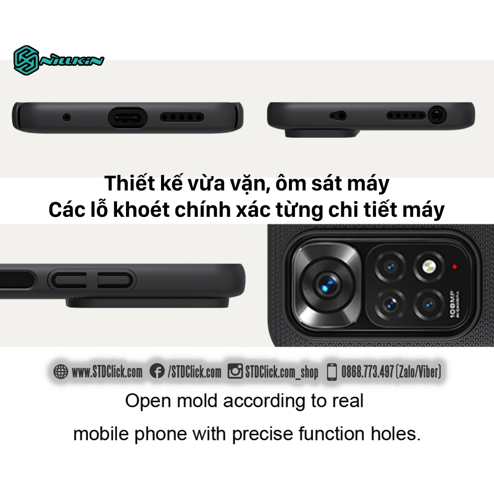 ỐP LƯNG DÀNH CHO ĐIỆN THOẠI XIAOMI REDMI NOTE 11S NILLKIN NHỰA CỨNG SẦN