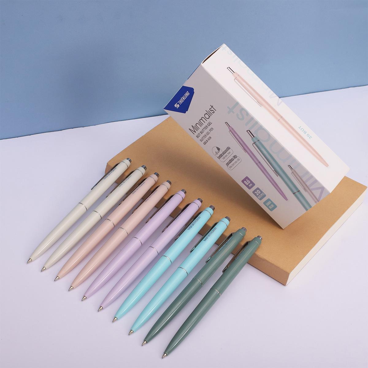 Bút Gel B - Minimalist Butter 0.6 mm - Premium Tip - Thiên Long GELB-028 - Mực Xanh (Màu Thân Bút Giao Ngẫu Nhiên)