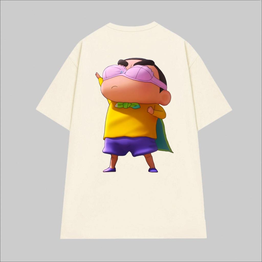 Cao cấp - Áo thun oversize bé Shin Siêu Năng Lực cậu bé bút chì hài hước Shin Chan BND329 - Trắng