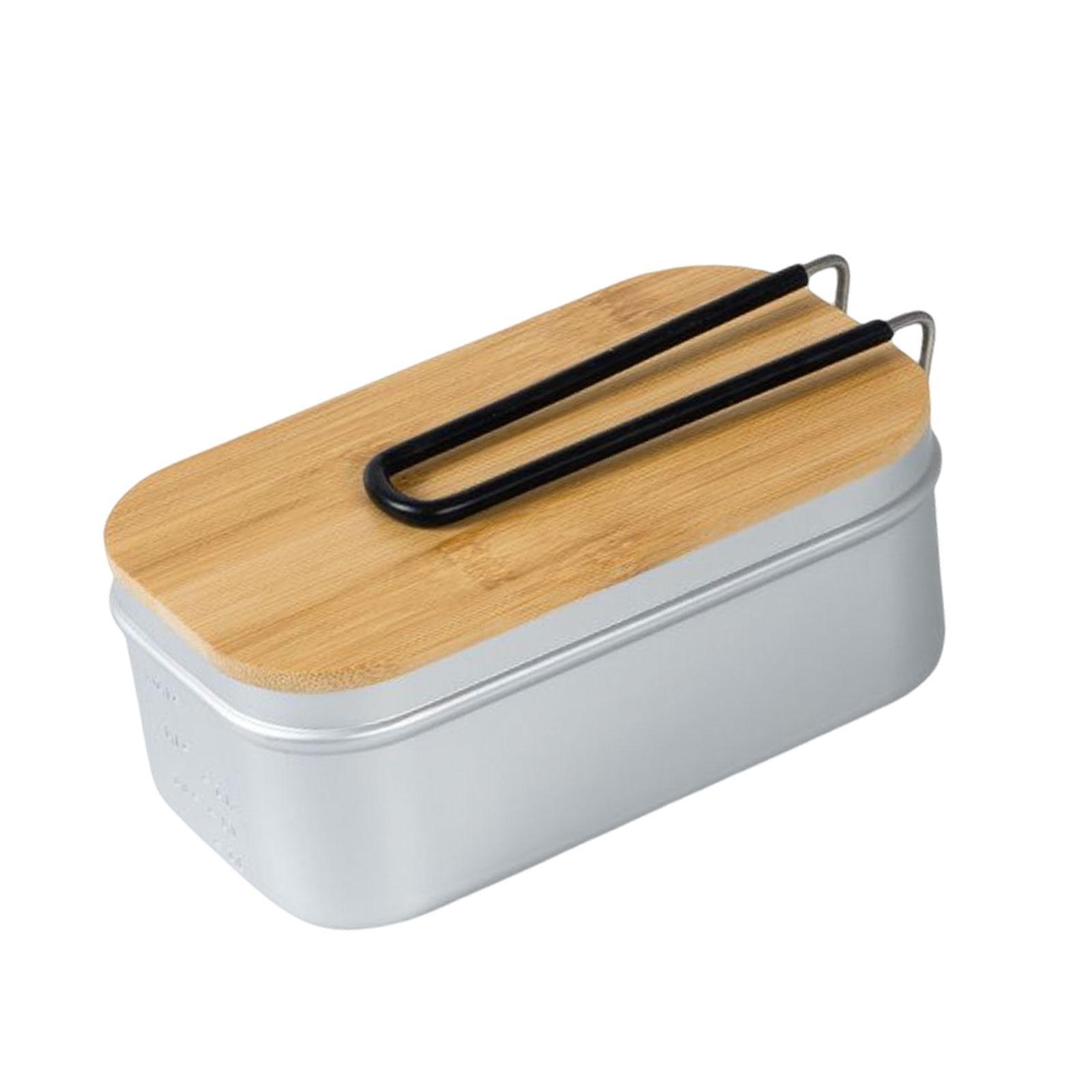 Lunch Box Durable with Lid Aluminum Alloy Lunch Container for Camping Picnic