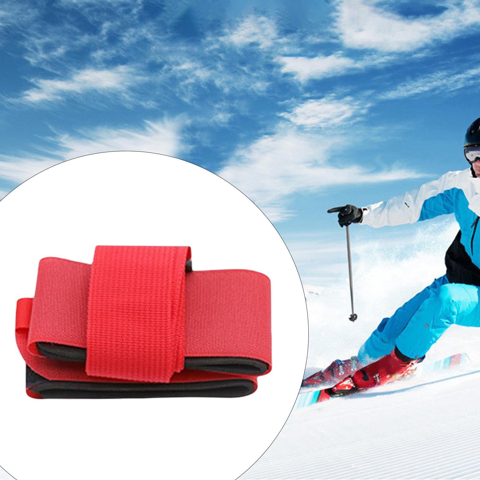Adjustable Ski Strap, Handheld Nylon Braid EVA Carrying Belt Ski Pole Shoulder Strap for Ski Poles Snowboard Skiing Skateboard Winter Sports
