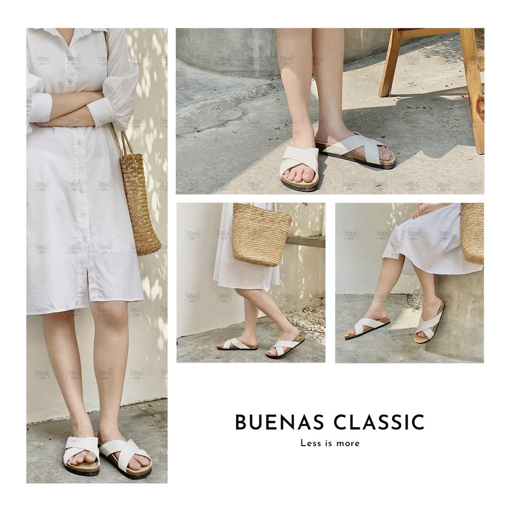 Dép đế trấu nam nữ unisex birken quai chéo Buenas - BU03