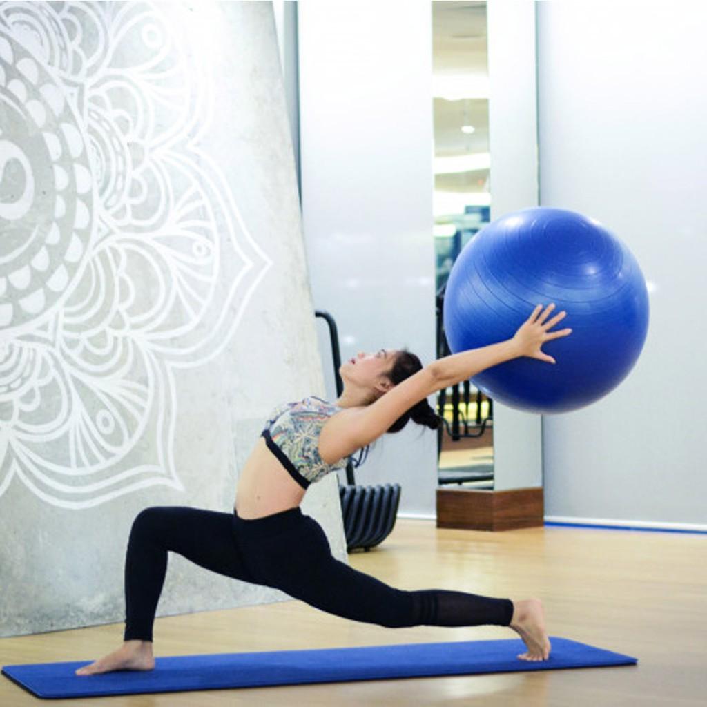 Bóng Tập Yoga 65Cm Cao Cấp Chống Nổ (Dày 2mm) - Tặng Kèm Bơm – Kim Bơm Bóng Dự Phòng - Chính Hãng Amalife