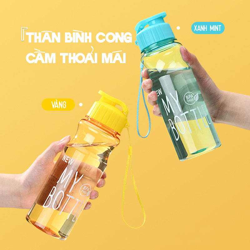 Bình Nước Thể Thao 550ml - Bình nước chạy bộ, đá bóng, tập gym