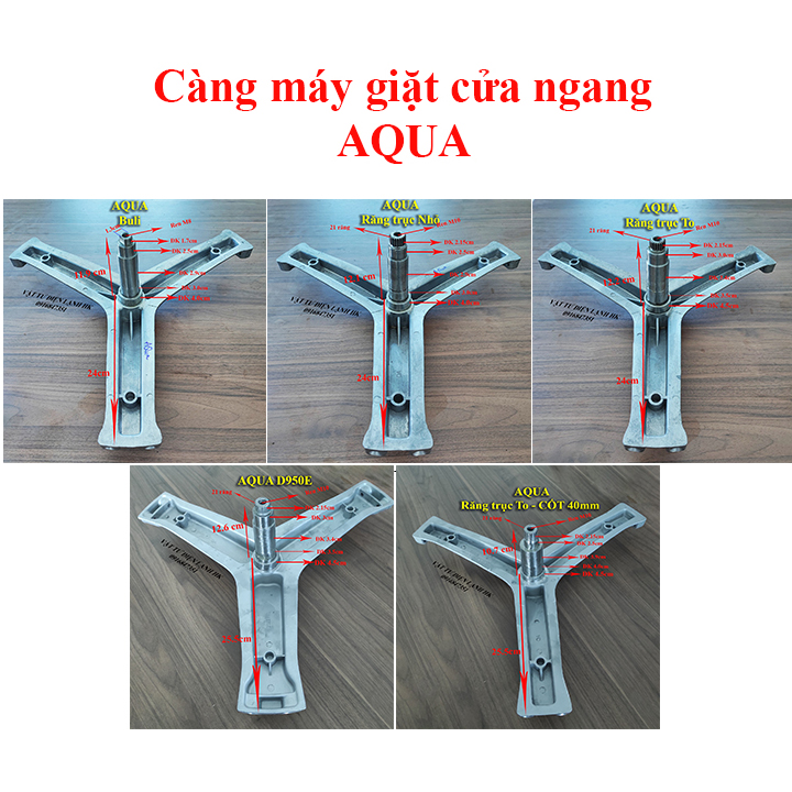 Trục càng ba chạc dùng cho máy giặt AQUA 8,5kg AQD - D850ZT 7.8kg 780ZT 7.5Kg 750zt 9.8Kg 980ZT A982ZT DD800ZT DD850ZT DD980ZT DD1000ZT DD800A DD850A DD980A DD1000A Inverter Chảng 3 mg cửa trước