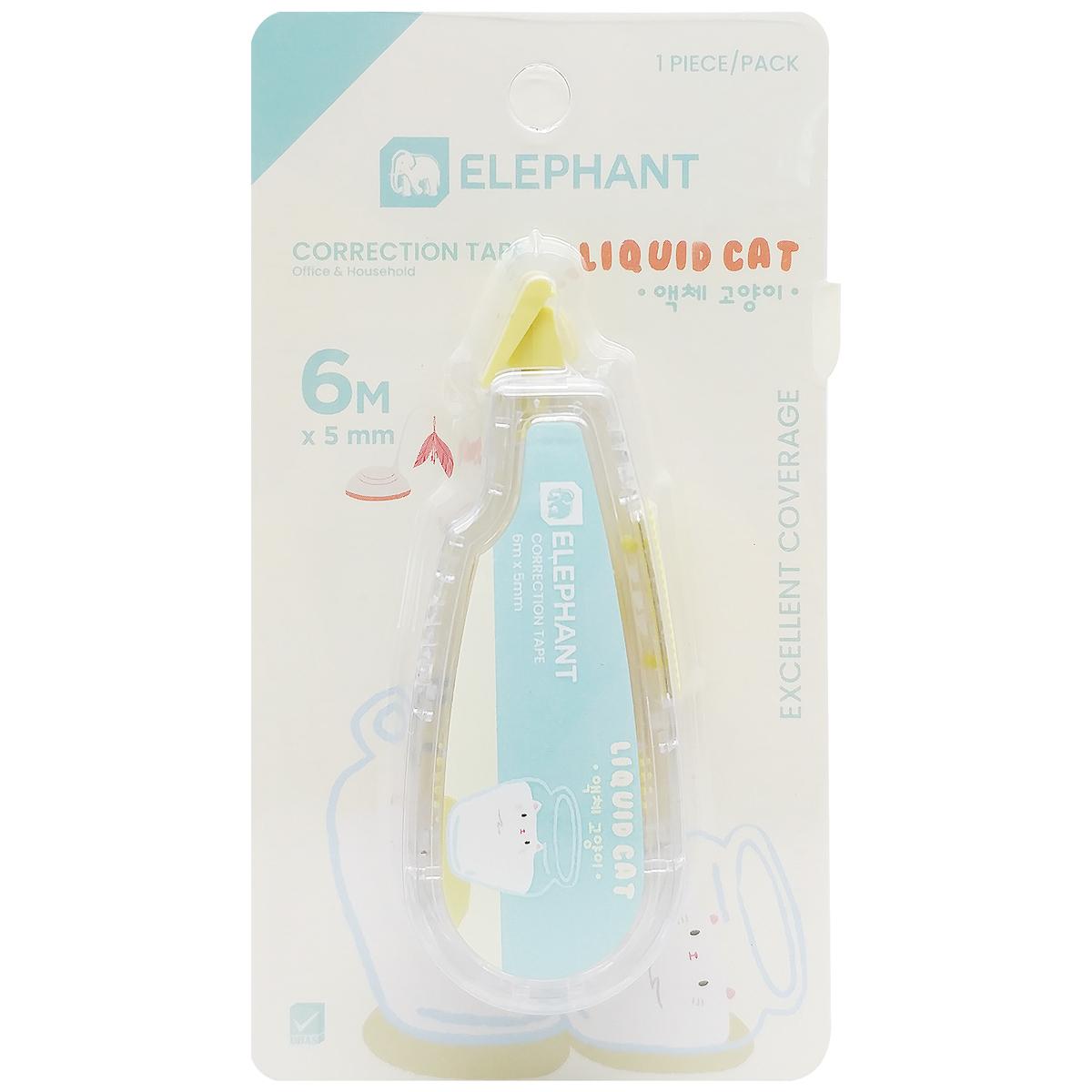 Xóa Kéo Liquid Cat - 6mm x 5m - Elephant (Mẫu Màu Giao Ngẫu Nhiên)