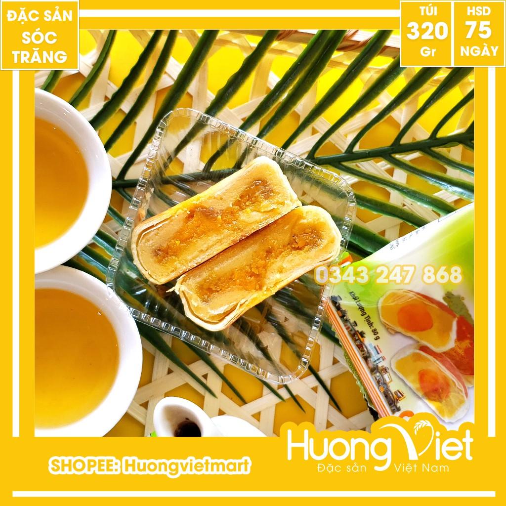 Bánh pía đậu xanh sầu riêng trứng muối Tân Huê Viên 320g, bánh pía Sóc Trăng chính hãng