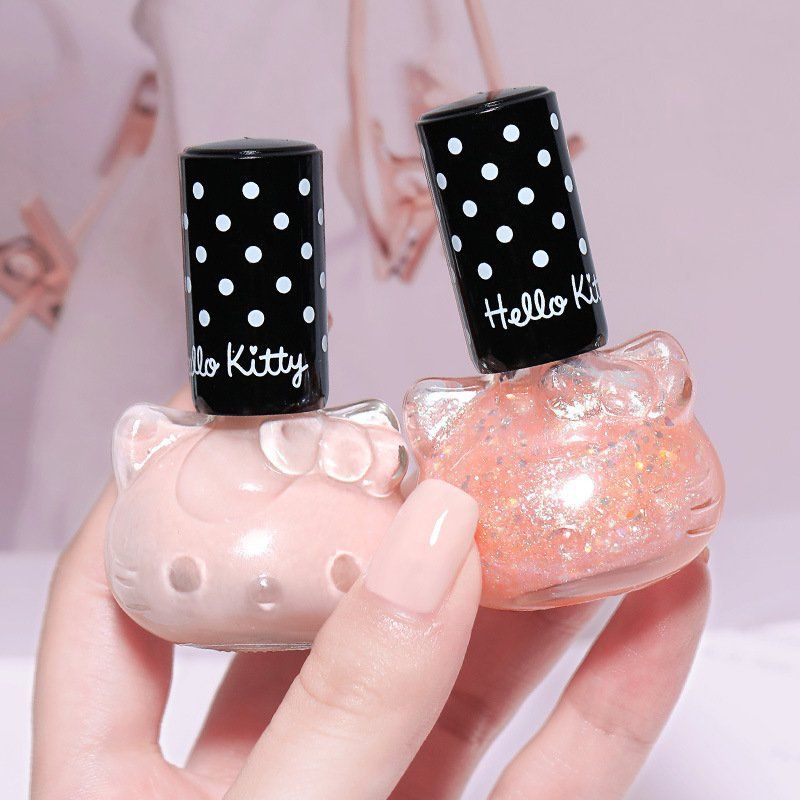 Sơn nail bóng, sơn móng tay gel nhanh khô lọ hình mèo Hello Kitty SM13