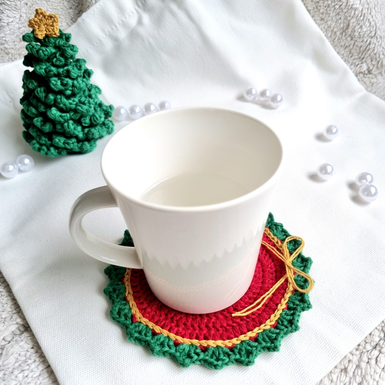 ĐỆM LÓT LY SỢI COTTON HANDMADE / ĐỆM LÓT ĐA DỤNG TRANG TRÍ GIÁNG SINH / NOEL CHECKER CARO