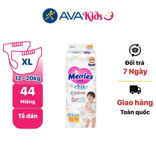 Tã dán Merries size XL 44 miếng (từ 12 - 20 kg)