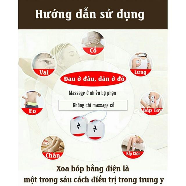 Máy massage cổ vai gáy 3D rung kết hợp xung điện từ trị liệu đau cơ thể - Máy mát xa cổ KL583