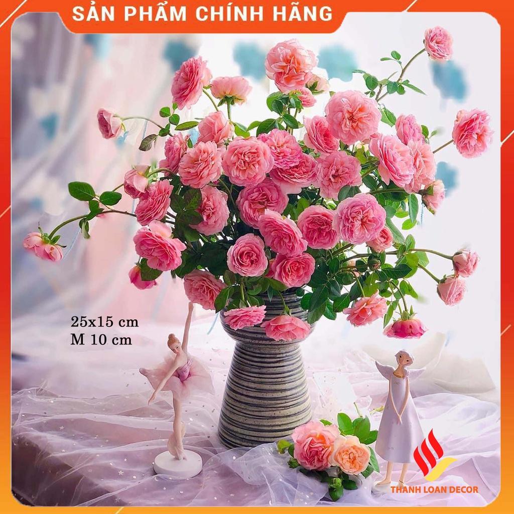 Lọ hoa gốm Bát Tràng cao cấp 25 cm - Bình hoa decor trang trí cỡ vừa - Men mộc