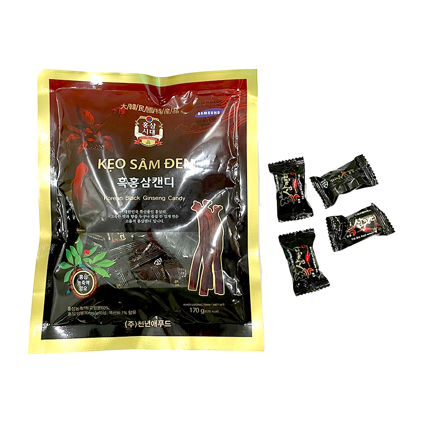 Kẹo sâm đen (kẹo hắc sâm) Hàn Quốc gói 170g