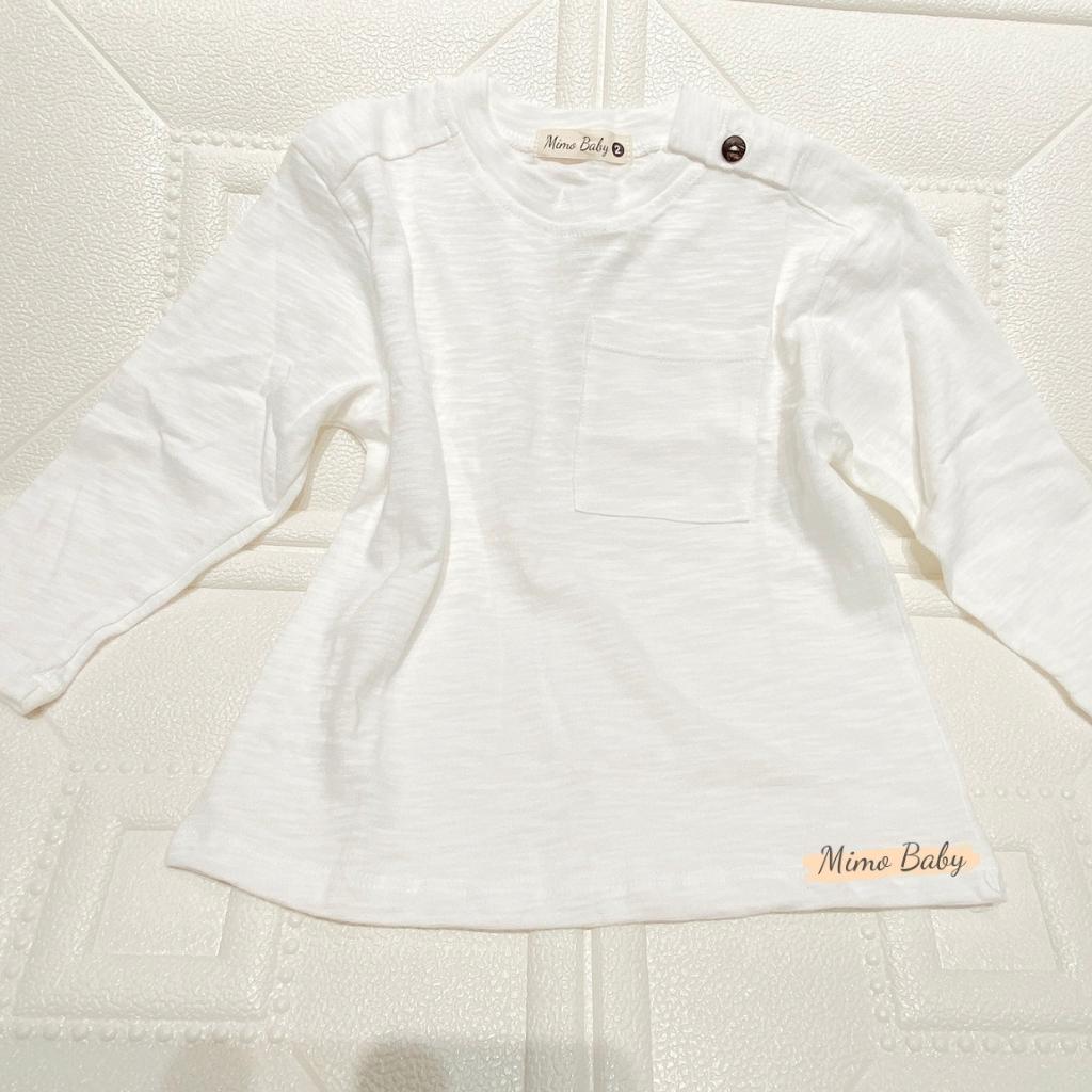 Áo phông dài tay basic phối túi ngực cho bé trai, bé gái QA46 Mimo Baby