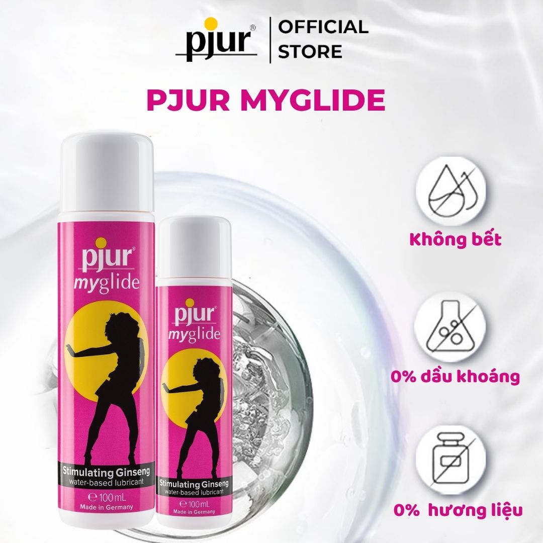 Gel bôi trơn tăng khoái cảm kích thích Pjur Myglide 100ml dành cho nữ 100ml, gel bôi trơn chứa nhân sâm tự nhiên kích thích lưu thông máu