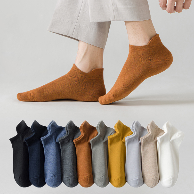 Combo 5 đôi tất nam cổ thấp cotton khử mùi kháng khuẩn co giãn 4 chiều