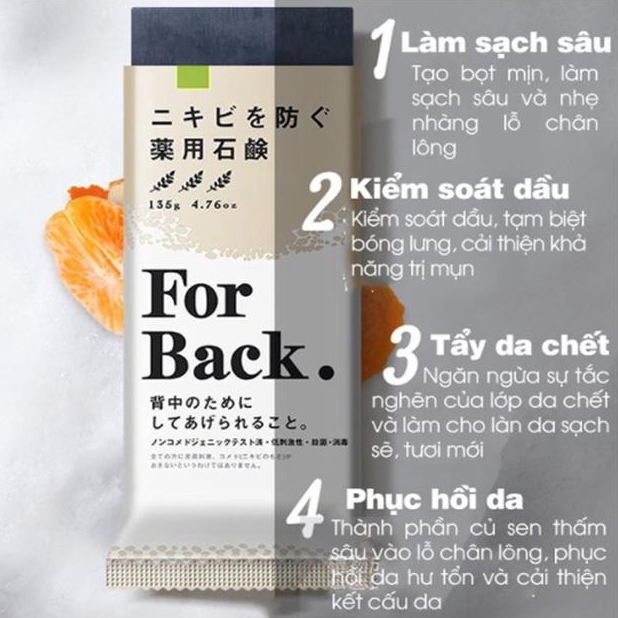 Xà phòng tắm ngừa mụn lưng Pelican For Back Soap Bar 135g