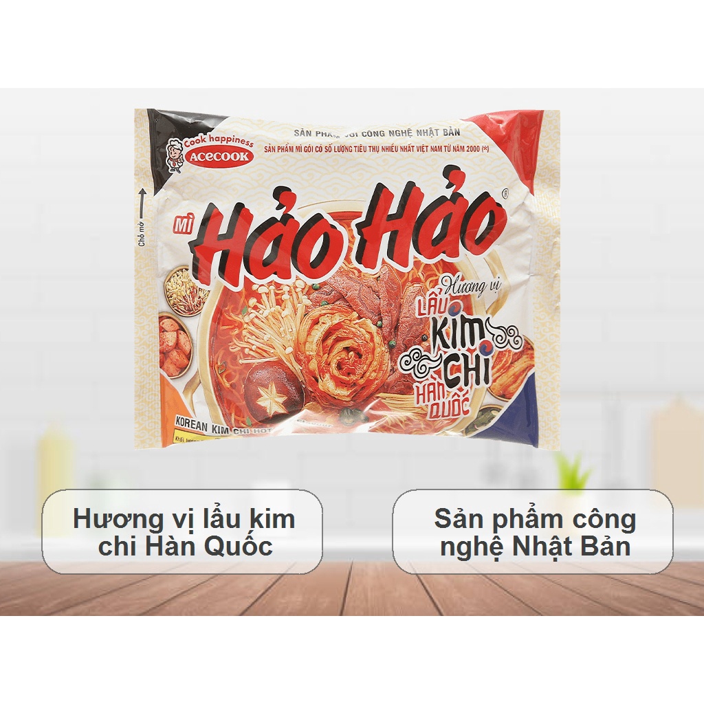 THÙNG 30 GÓI MÌ HẢO HẢO HƯƠNG VỊ LẨU KIM CHI HÀN QUỐC 75GRAM