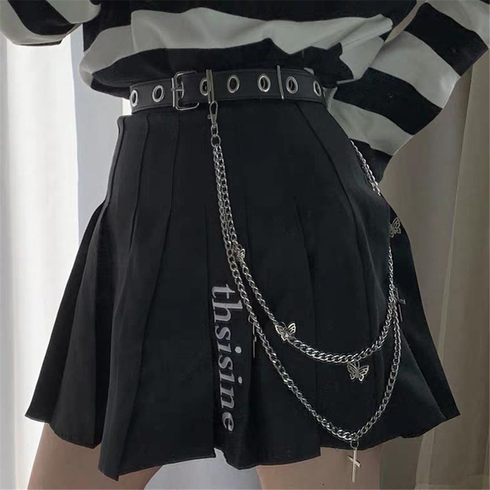 Thắt lưng Nam nữ Unisex CHAIN xích nhiều lỗ tròn - Dây nịt lỗ tròn 1 hàng kèm Chain xích 3 kiểu treo quần.