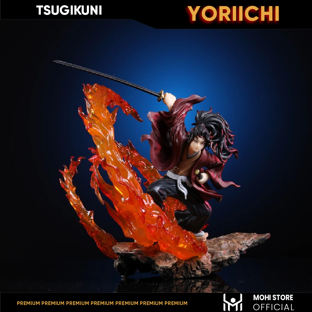 Mô Hình Tsugikuni Yoriichi chiến đấu - có led - cao 30cm - Full box - Kimetsu No Yaiba - Có Hộp Màu