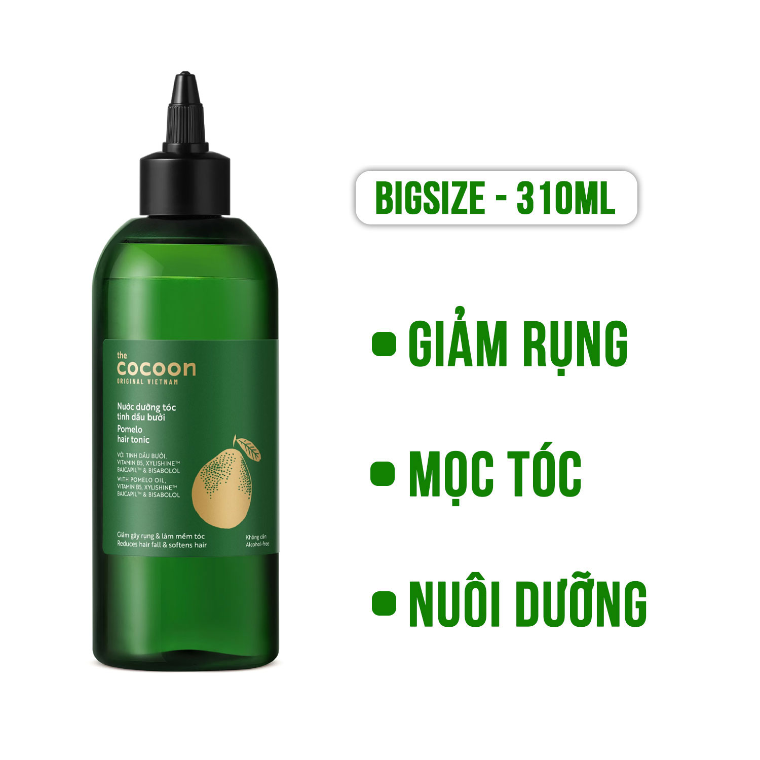 Nước Dưỡng Tóc Tinh Dầu Bưởi Pomelo Hair Tonic Cocoon 140Ml - 310Ml - Chai Lớn 310Ml