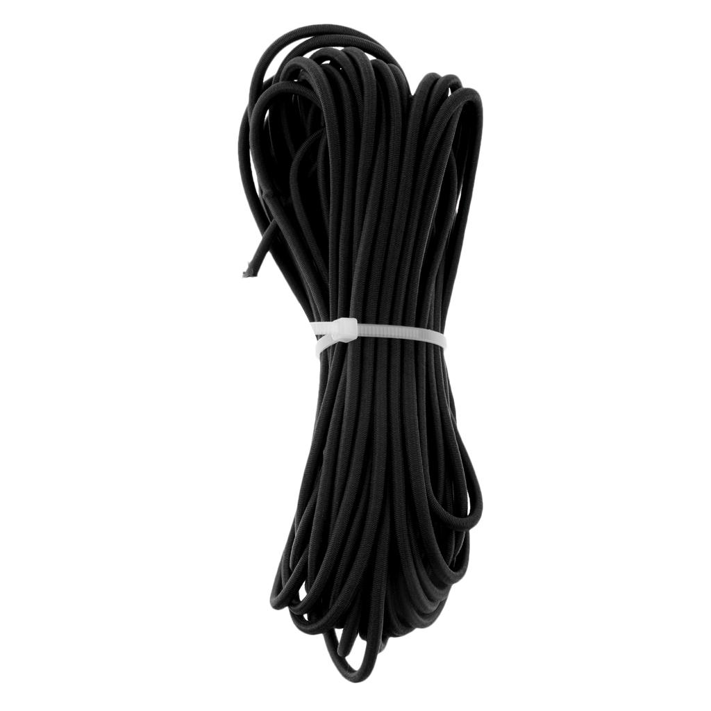 3mm Elastic Round Bungee Rope Shock Cord Tie Down Boats Trailers 10m Black