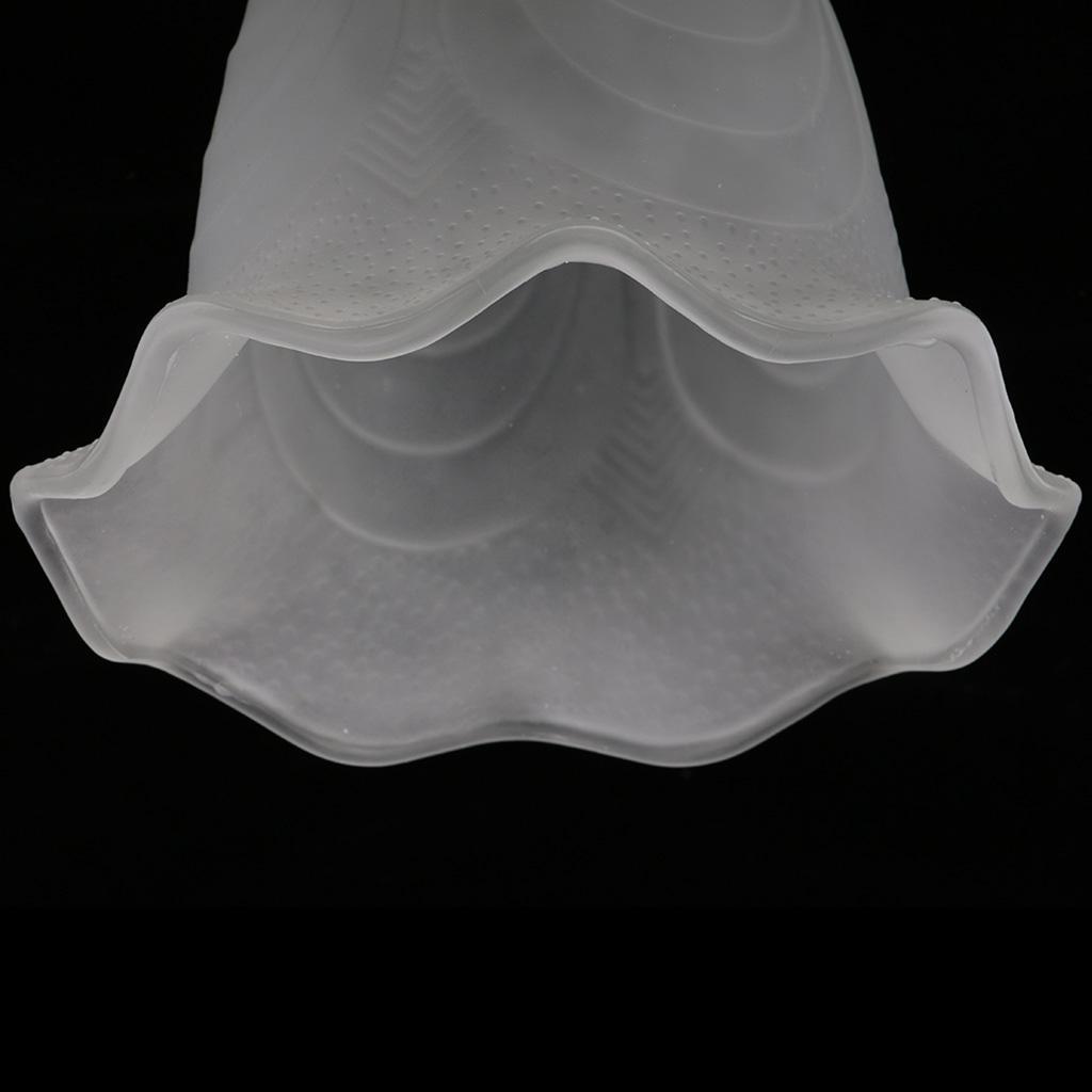 4x Bell Shape Vintage Frosted & Clear Glass Lamp Shade