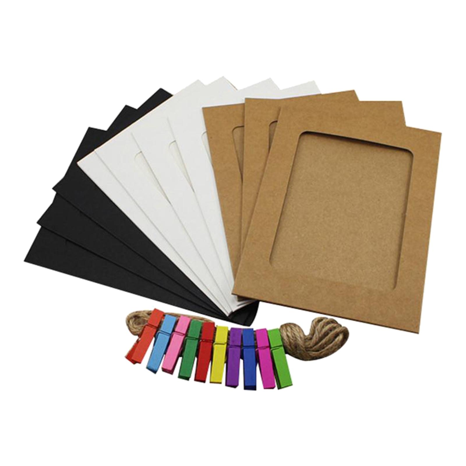 Paper Photo Picture Frame Display Craft Rope Clip Ornaments 30pcs 3in