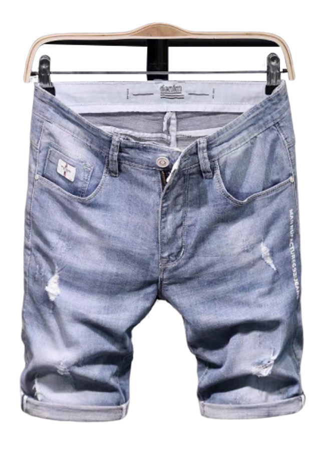 QUẦN SHORT JEAN NAM WASH RÁCH CÁ TÍNH