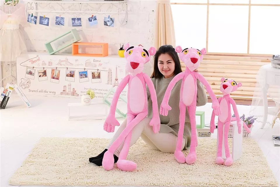 Gấu bông báo hồng Pink Panther – Quà tặng thú nhồi bông siêu dễ thương – Nhiều size từ 60 đến 130 cm – Gối ôm cho bé ngủ ngon