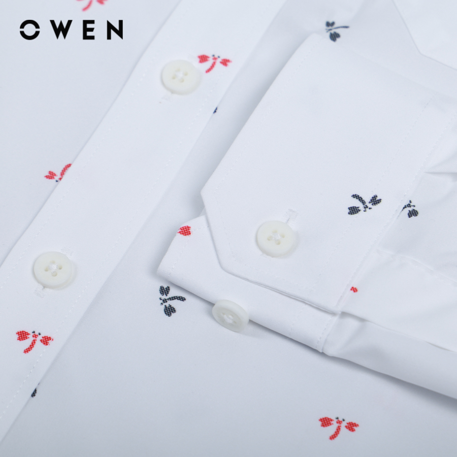 OWEN - Áo sơ mi nam Dài tay form Regular Fit chất liệu Nano Họa tiết nhỏ - AR22888DT
