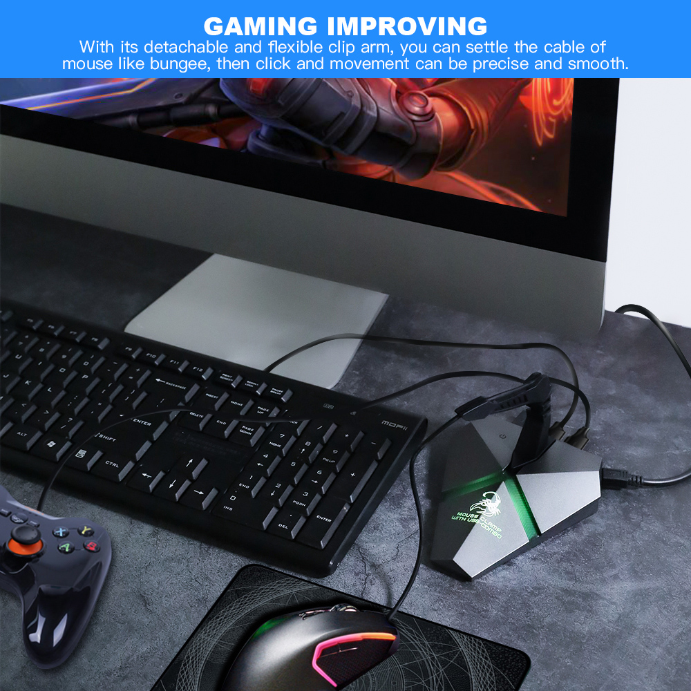 3 Cổng USB2.0 Data Gaming Hub Mouse Bungee USB Hub Splitter TF Card Reader Tốc Độ Cao Có Kẹp Chuột Với USB-CoMbo