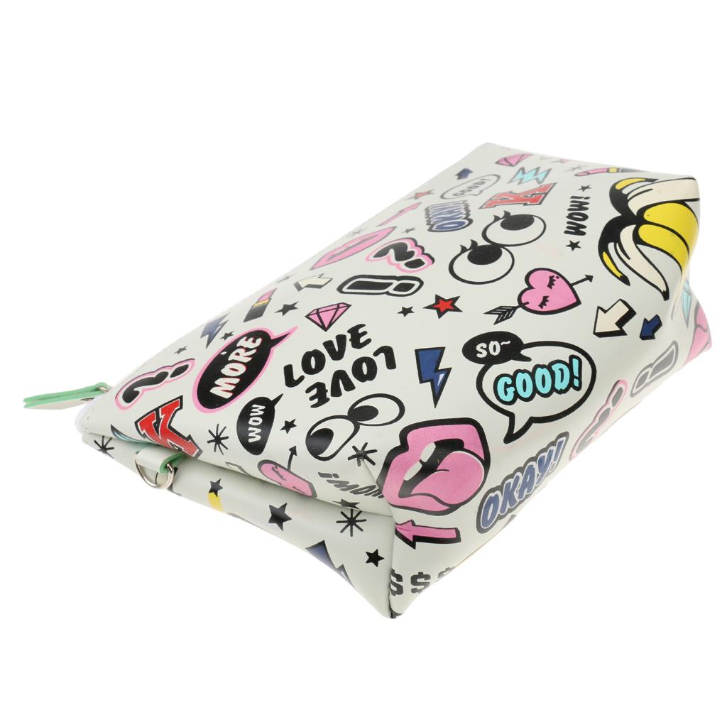 4xFashion Cosmetic Makeup Purse Wash Bag Organizer Pouch Pencil Case Bag Color