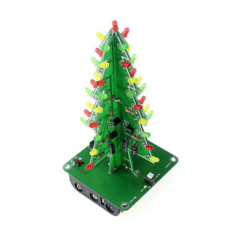 Cây Thông Noel Bảng Mạch Đèn LED PCB 7 Màu Tự Lắp Ráp