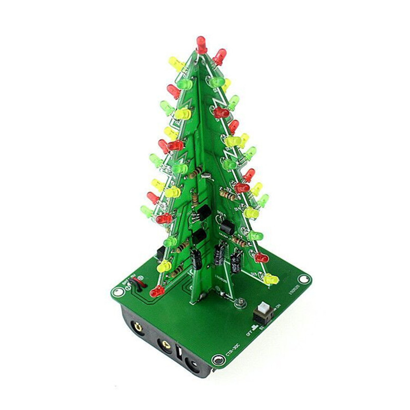 Bảng Mạch Đèn LED PCB 7 Màu Tự Lắp Ráp Hình Cây Thông Giáng Sinh