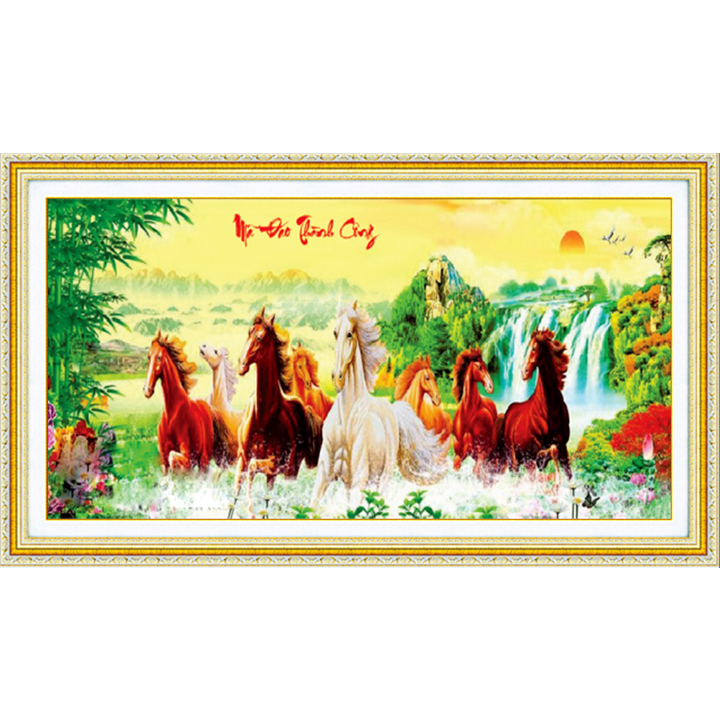 Tranh đính đá Mã đáo thành công 153*75cm - tự đính