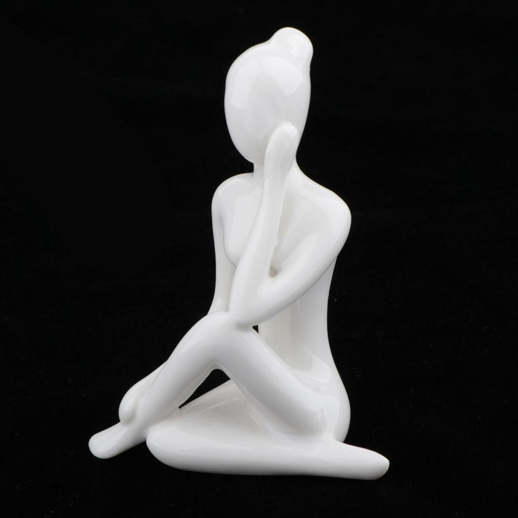2-3pack Ceramic Yoga Figure Ornament Statue Sculpture Zen Garden Desk Decor