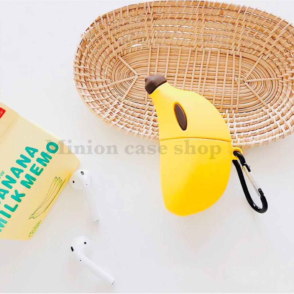 Bao Case Ốp dành cho airpod 1 và 2, tai nghe bluetooth i11,i12, i100, i9s... silicon 3D trái chuối cao cấp