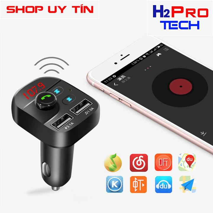 Tẩu sạc trên xe hơi 3.1A 2 CỔNG USB, Có jack cắm thẻ nhớ, Có bluetooth