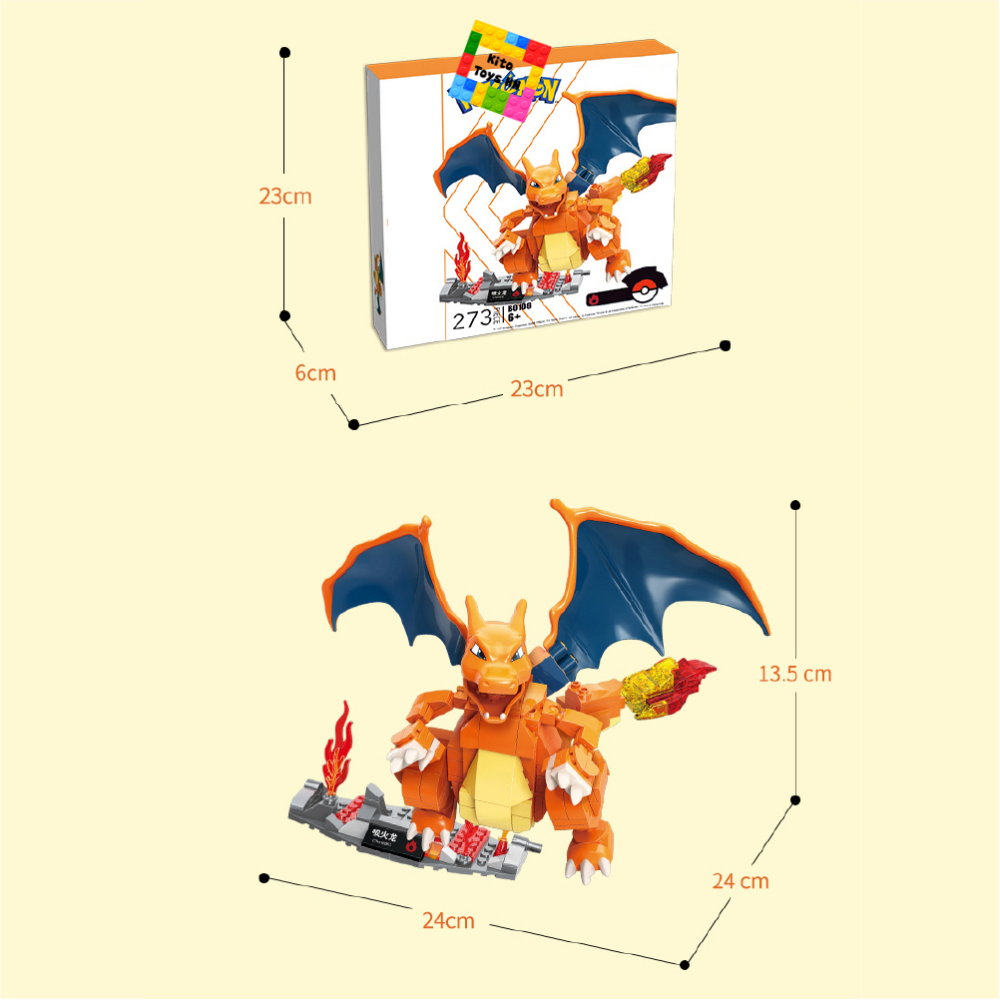 Pokemon Đồ Chơi Lắp Ráp Rồng Charizard 273 Chi Tiết B0108 Cho Trẻ Từ 6 Tuổi
