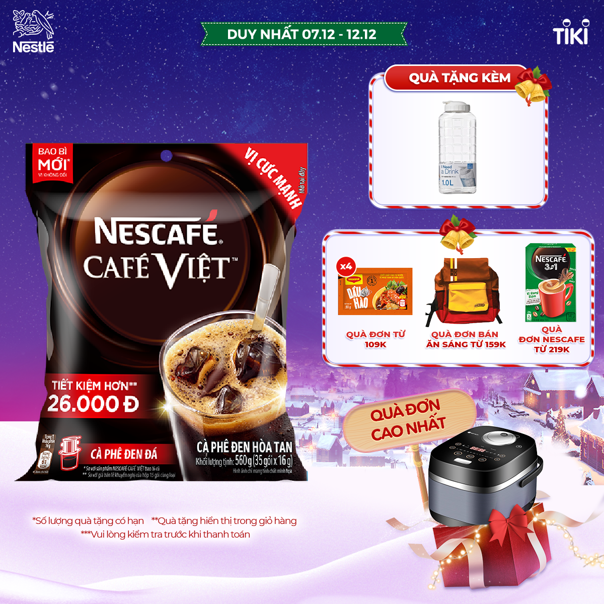 Cà phê đen hòa tan NESCAFÉ café Việt (Túi 35 gói x 16g)