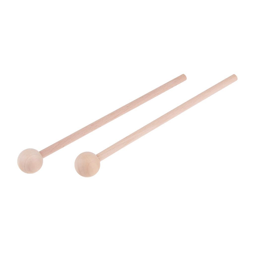 2 Pairs Wood Mallets Percussion Polished Surface Drum Sticks Energy Chime