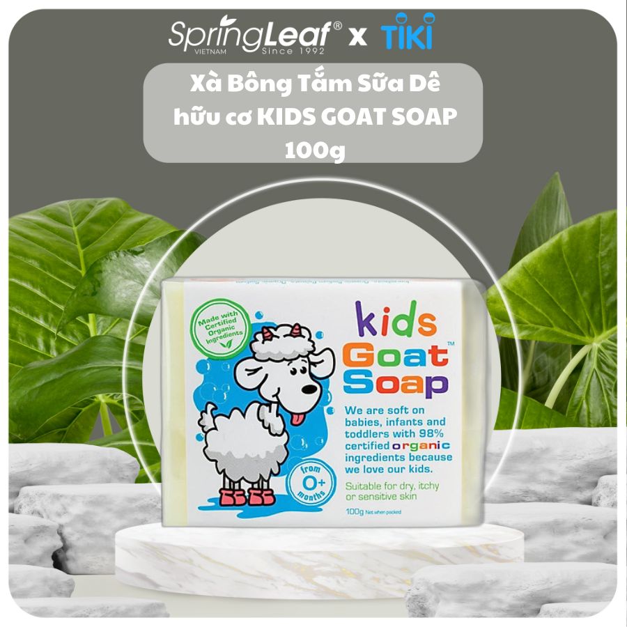 Xà Bông Tắm Sữa Dê hữu cơ KIDS GOAT SOAP 100g dành cho bé giúp da mềm mại, dưỡng ẩm